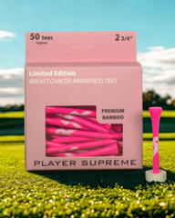Player Supreme Limited Edition Breast Cancer Awareness Bamboo Golf Tees – 2 3/4" (150 Count)