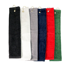 Player Supreme Signature Tri-Fold Cotton Terry Sports Utility Towel | Hook and Grommet | 16"x24"