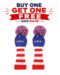 USA Stripes Pom Pom Fairway/Hybrid Head Cover