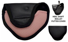 Deluxe Heel Shafted Mallet Style Putter Head Cover - Pink RH