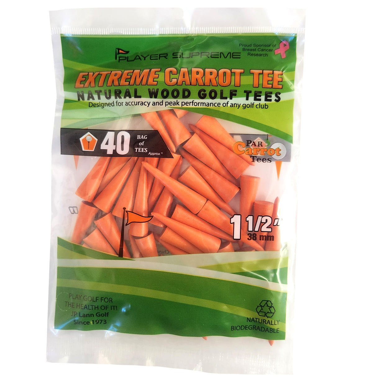 Extreme Carrot Tees / 1.5" / Natural Wood / 200 Count