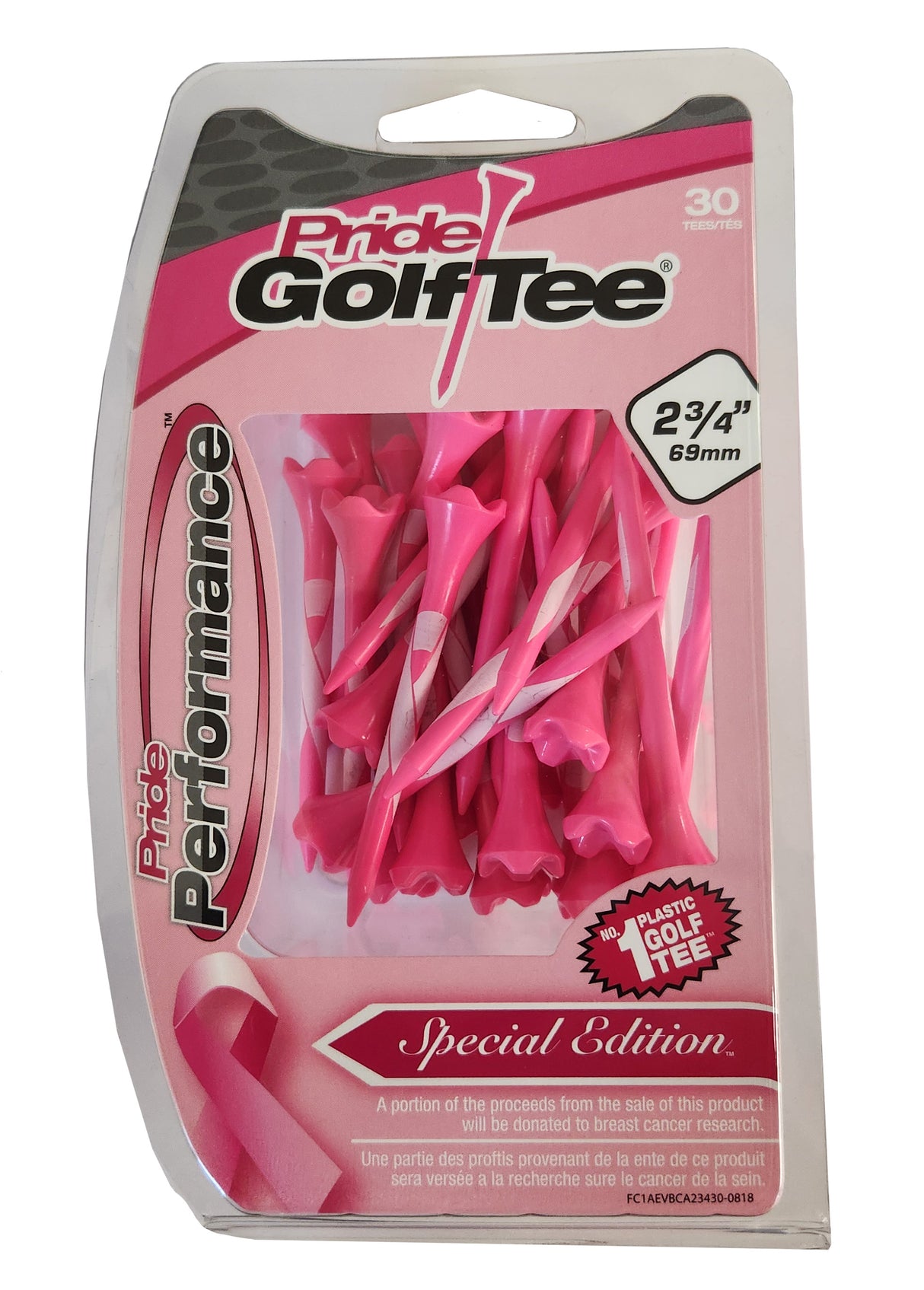 Pink Ribbon Pride Golf Tees - 30 count - 2 3/4"