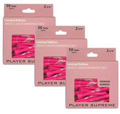 Player Supreme Limited Edition Breast Cancer Awareness Bamboo Golf Tees – 2 3/4" (150 Count)