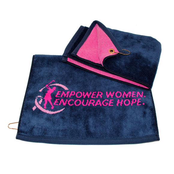 Encourage Hope Breast Cancer Support Jacquard Golf Towel 16