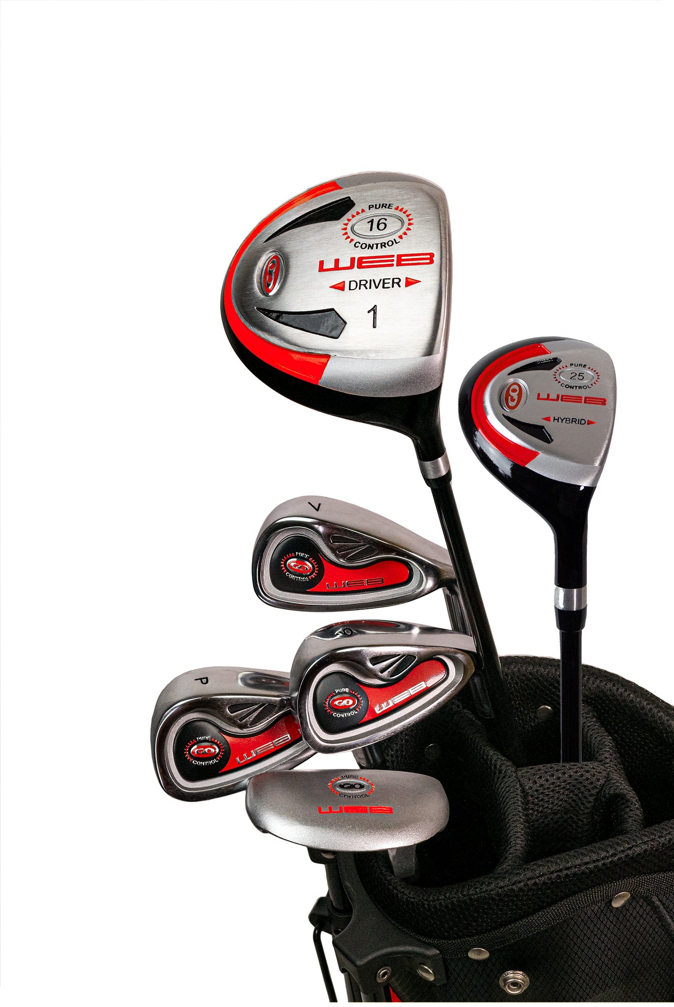 JP Lann Junior Golf Club Youth Complete 9 Piece Set with Bonus Gifts f