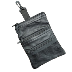 Leather Accessories Bag with Clip