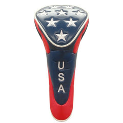 USA Golf Head Cover with Embroidered Stars - Fairway with Zipper Closure