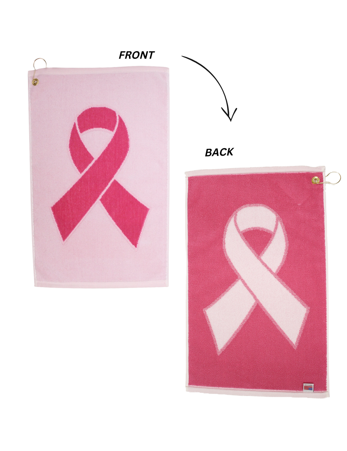 Pink Ribbon Multi-Use Sports Towel 16" x 24" - MADE IN USA!