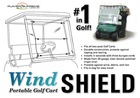 Player Supreme Portable Golf Cart Windshield