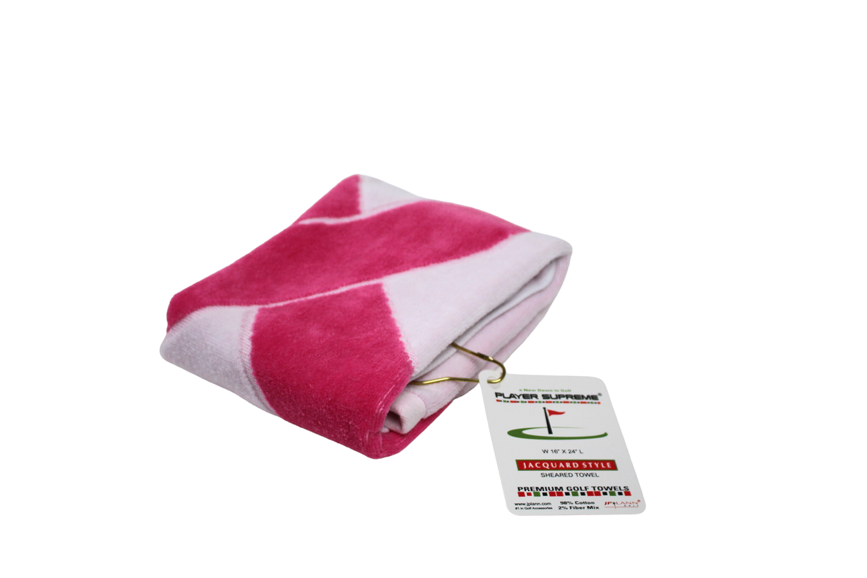 Pink Ribbon Jacquard Multi-Use Sports Towel 16" x 24" - MADE IN USA!